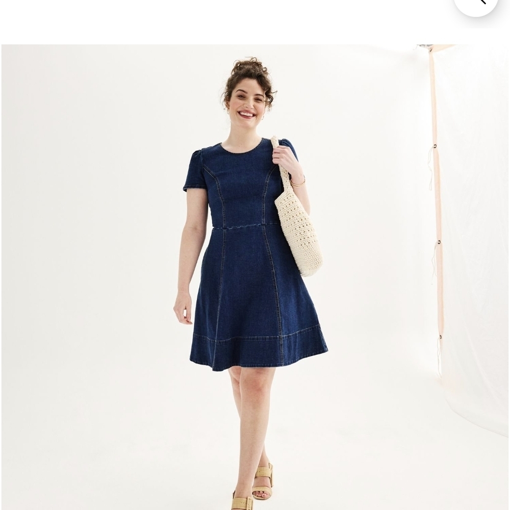 Draper James Faith Love Circle Denim Mini Dress